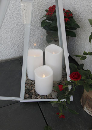 LED 3er Set Kunstoffkerzen Paul mit Fernbedienung