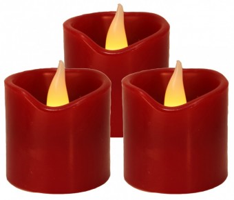 LED Echtwachskerze Flame 3er Set