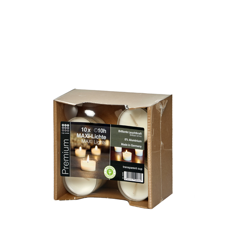 Teelichte Maxi Cup Candle 10 Stk.